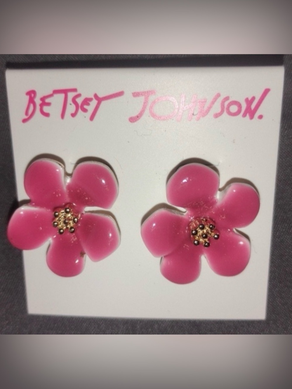 BETSEY JOHNSON Cactus Flower Stud Earrings Southwestern Boho Festival NEW NWT